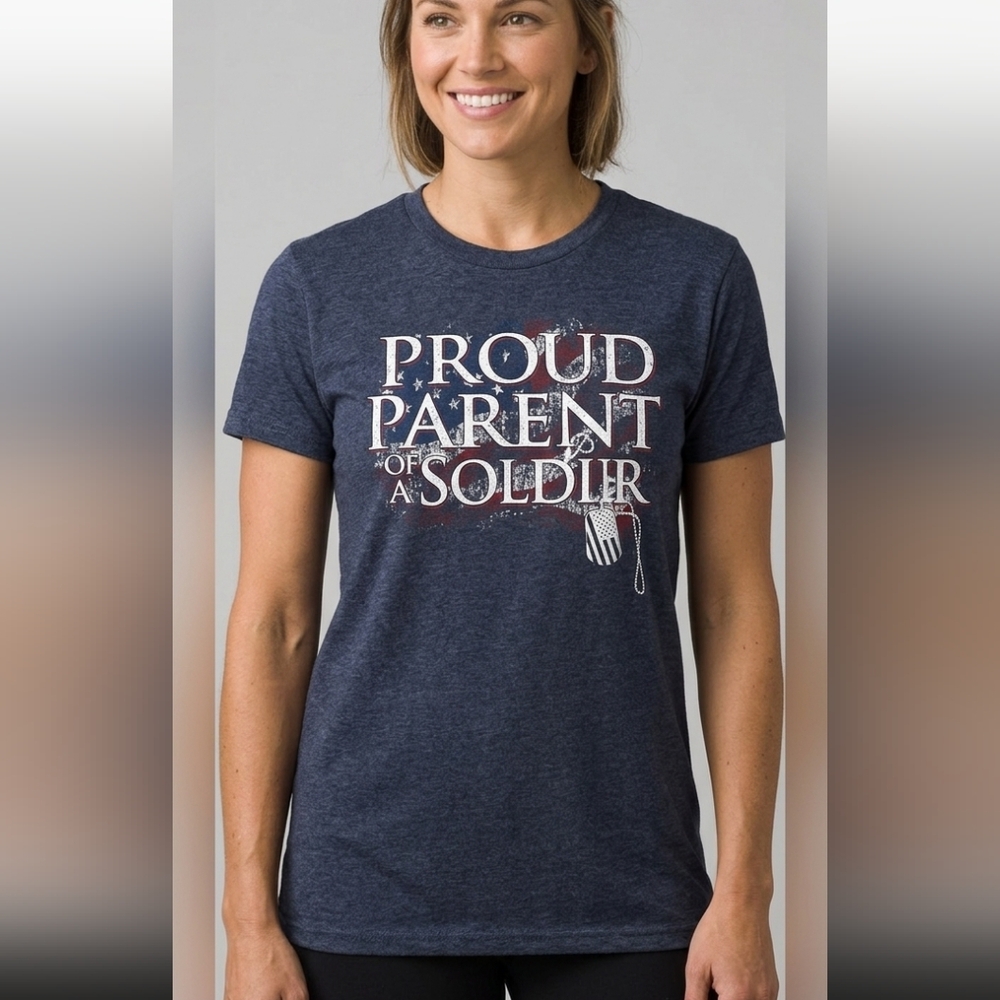 Gildan Navy 'Proud Parent of a Soldier' Short Sleeve Tee